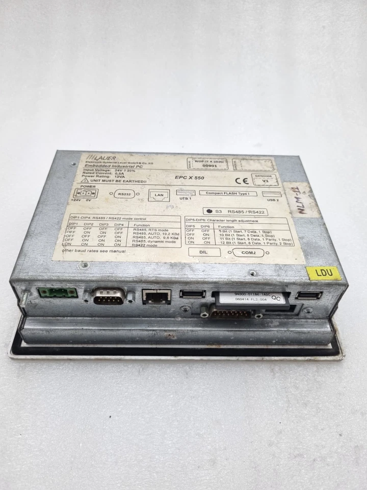 LAUER EPC X 550 EMBEDDED INDUSTRIAL PC HMI PANEL 24VDC WITH 128MB CARD EPCX550